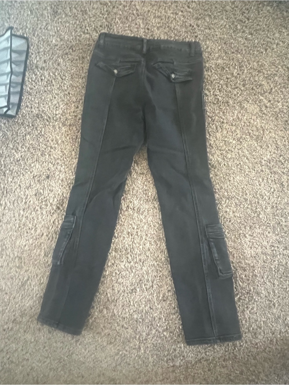 Forever 21 Black Skinny Cargo Jumpsuit Pants